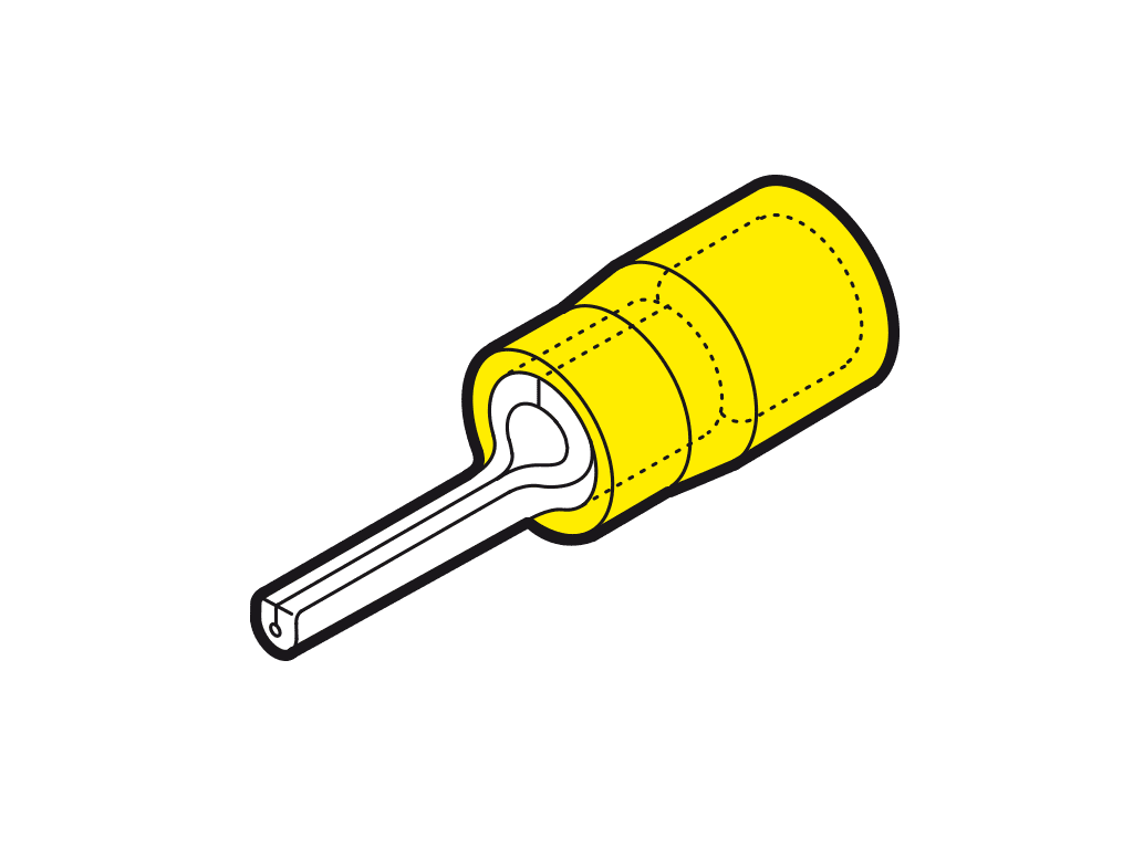 Toon details voor pinkabelschoen geisoleerd 4-6mm2 geel L12.6mm PC-V0 VPE100 Afbeelding van pinkabelschoen geisoleerd 4-6mm2 geel L12.6mm PC-V0 VPE100