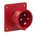 Toon details voor CEE toestel-inbouw 4p  16A 400V 6h rood 70x70mm IP44 PCE Afbeelding van CEE toestel-inbouw 4p  16A 400V 6h rood 70x70mm IP44 PCE