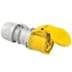 Toon details voor CEE koppeling 3p  16A 110V 4h geel IP44 PCE Afbeelding van CEE koppeling 3p  16A 110V 4h geel IP44 PCE