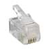 Show details for RJ10 connector 4/4 stranded flat-cable Picture of RJ10 connector 4/4 stranded flat-cable