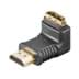 Toon details voor HDMI adapter male - female haaks-onder zwart Afbeelding van HDMI adapter male - female haaks-onder zwart