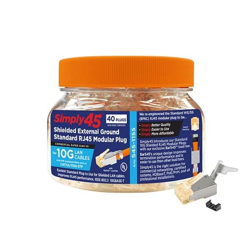 Afbeelding van RJ45 Simply45-Standard+bar CAT6A/7/7A 10G STP AWG23 dmax=8,0mm