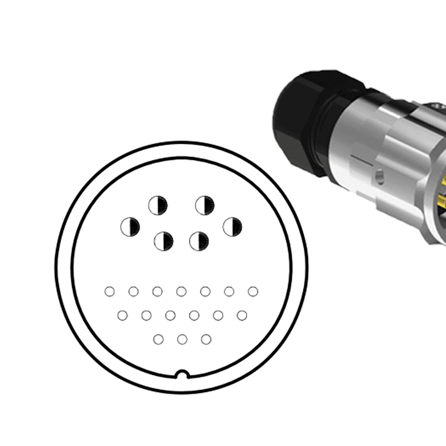 Afbeelding voor categorie Alfar B-92 422AC insert 22_pin 25/10A solder