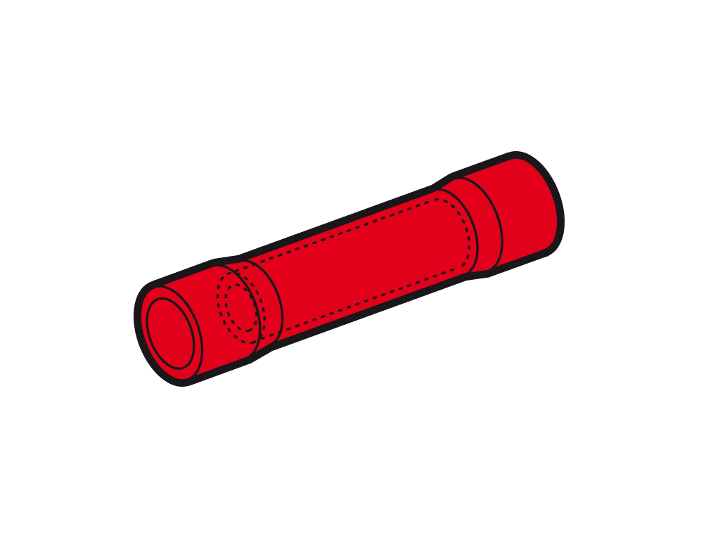 Afbeelding van doorverbinder geisoleerd 0.25-1.5mm2 rood PVC VPE100