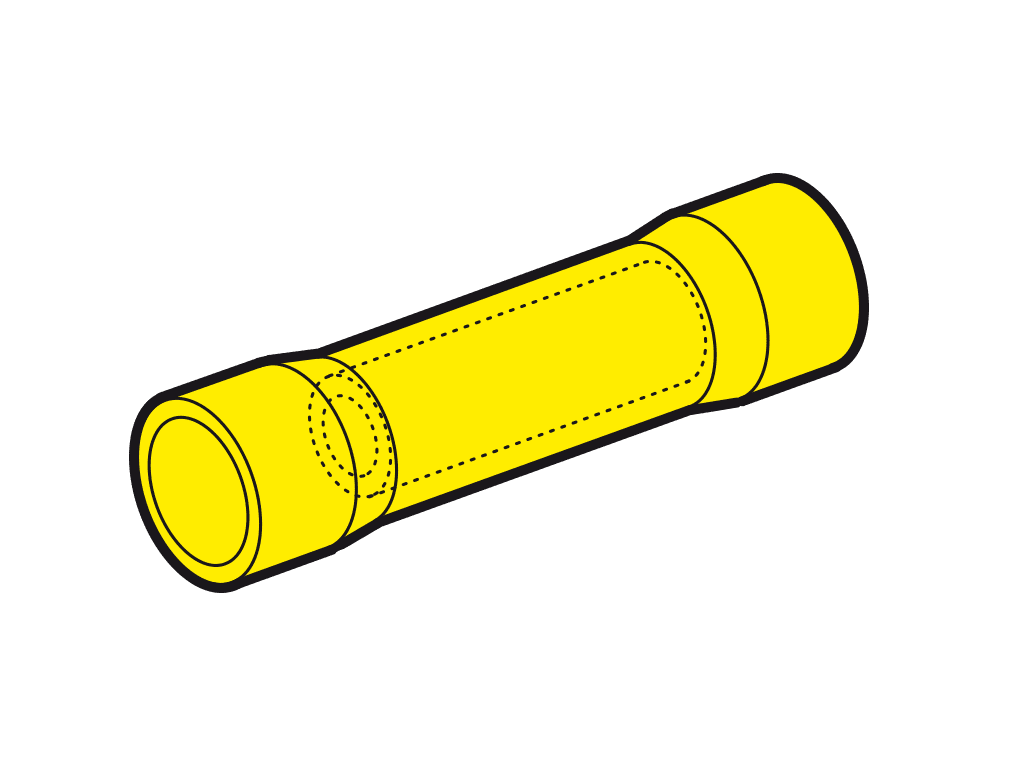 Afbeelding van doorverbinder geisoleerd 4-6mm2 geel PVC VPE100