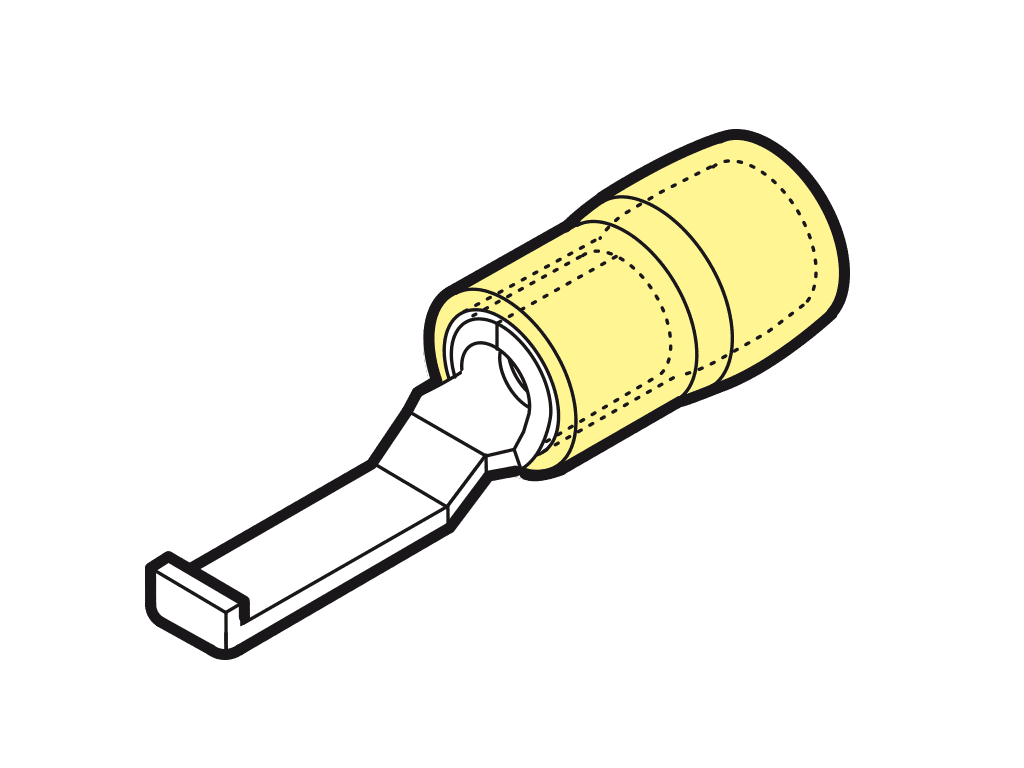 Afbeelding van vlakstiftkabelschoen+LIP geisoleerd 4-6mm2 geel 17.2x4.6mm PA6.6