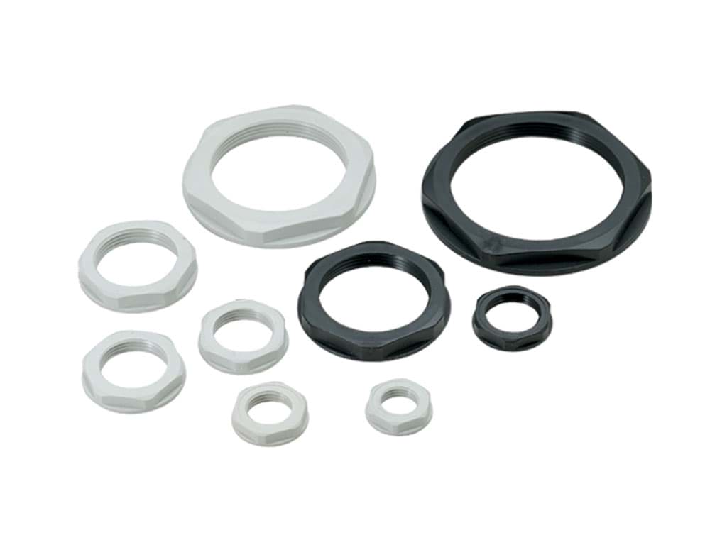 Afbeelding van LOCKNUT WITH COLLAR PG9 POLYAMIDE PA6.6 LIGHT GREY