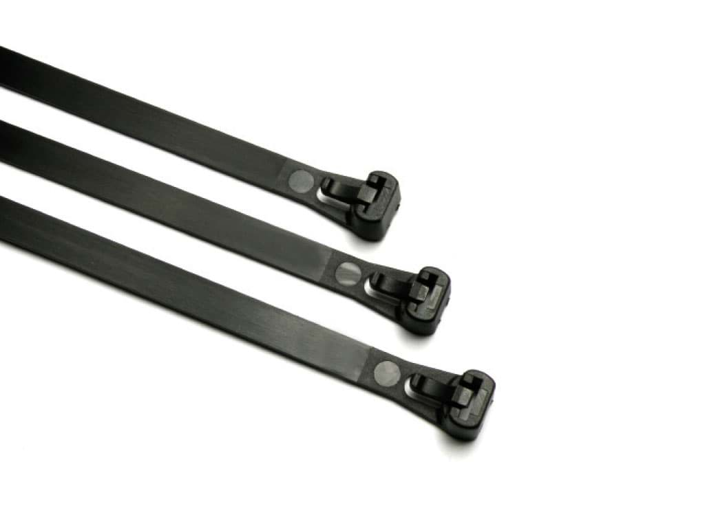 Afbeelding van 120MM.LENGH, 7,6MM.WIDTH, BLACK PA6.6 POLYAMIDE RELEASABLE CABLE TIE,