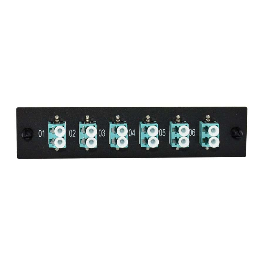 Picture of LGX inzetplaat 6x LC-LC 10G MultiMode OM3/OM4 Duplex Aqua