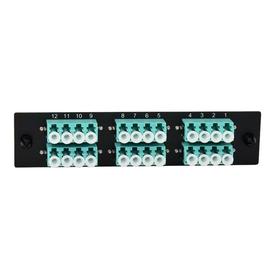 Picture of LGX inzetplaat 12x LC-LC 10G MultiMode OM3/OM4 Duplex Aqua