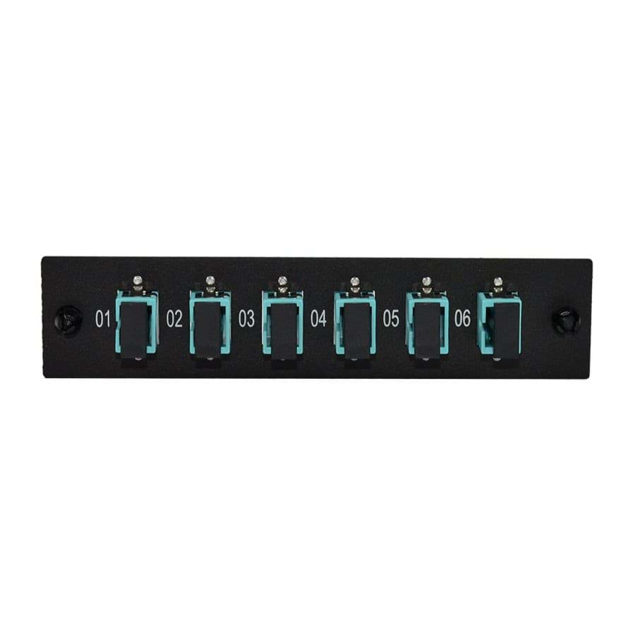 Afbeelding van LGX inzetplaat 6x SC-SC 10G MultiMode OM3/OM4 Simplex Aqua