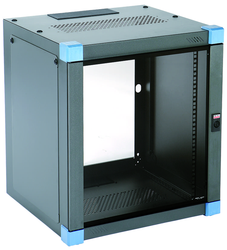 Afbeelding van wandkast 19inch 18HE D600 EASYrack met glasdeur