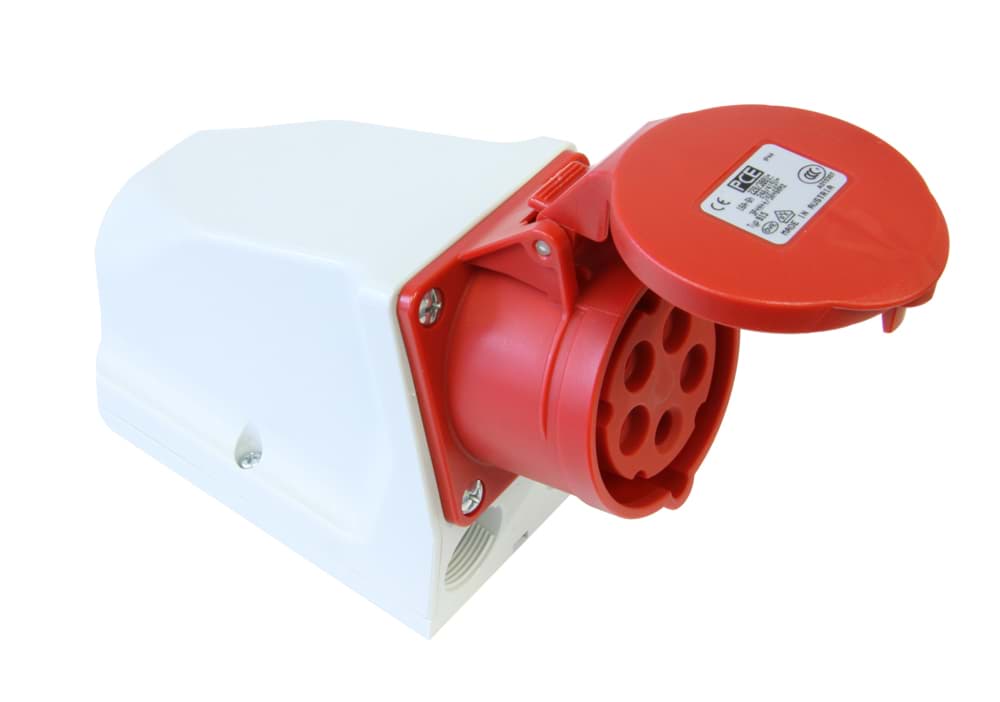 Afbeelding van CEE wcd-doorvoer 5p  16A 400V 6h rood IP44 PCE