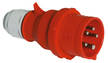 Afbeelding van CEE steker 5p  32A 400V 6h rood IP44 met fasedraaier Bals QuickConnect