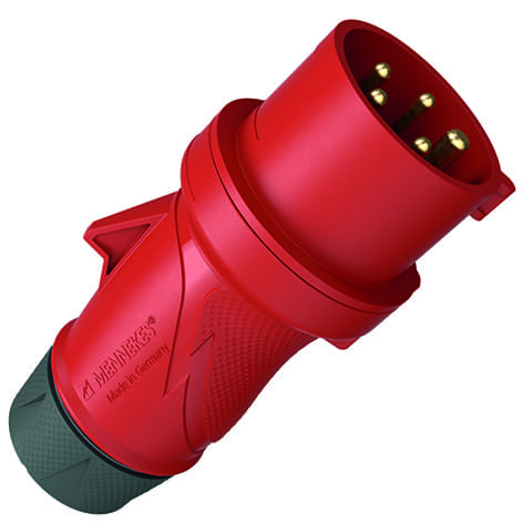 Afbeelding van CEE steker 5p   32A 400V 6h rood IP44 Mennekes PowerTop Xtra screw