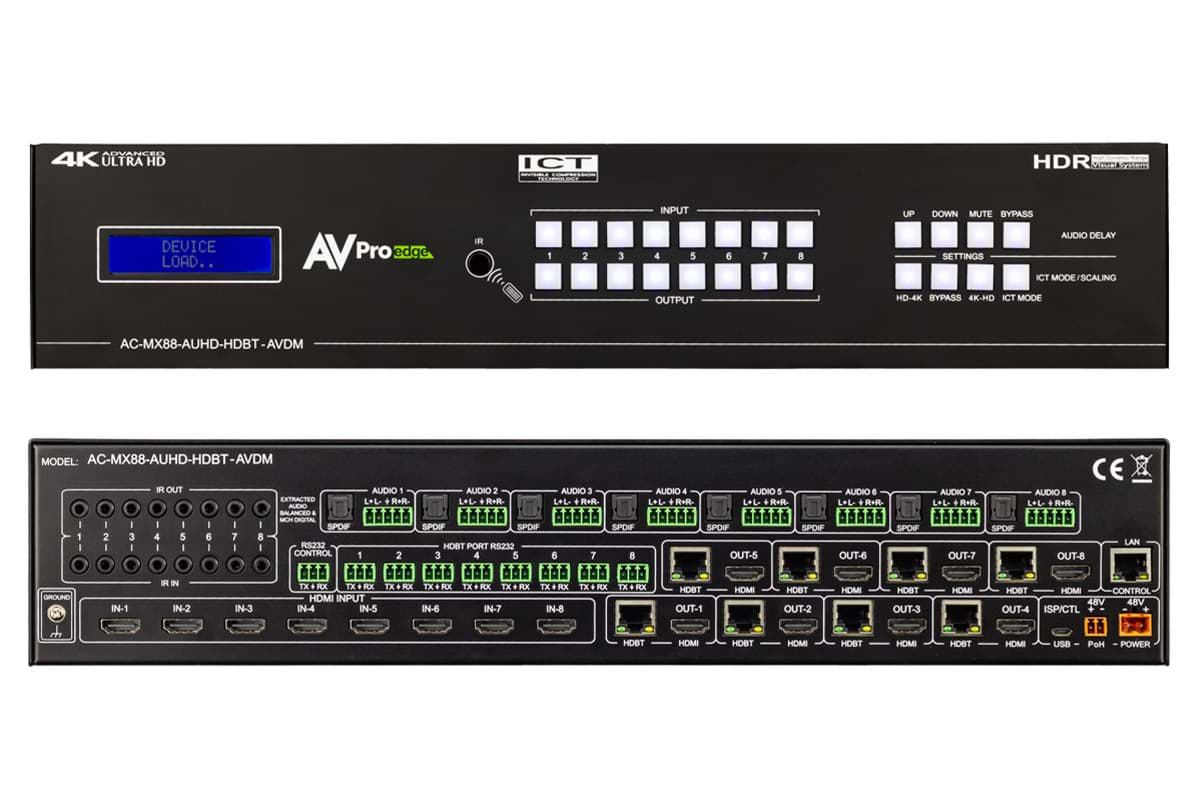 Afbeelding van Matrix Switch HDMI 8x8 18G w/HDBaseT+HDMI output + audio downmixing