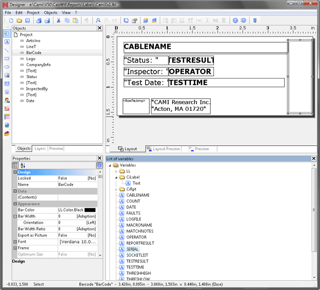 Picture of Testsysteem Software Custom Labeling