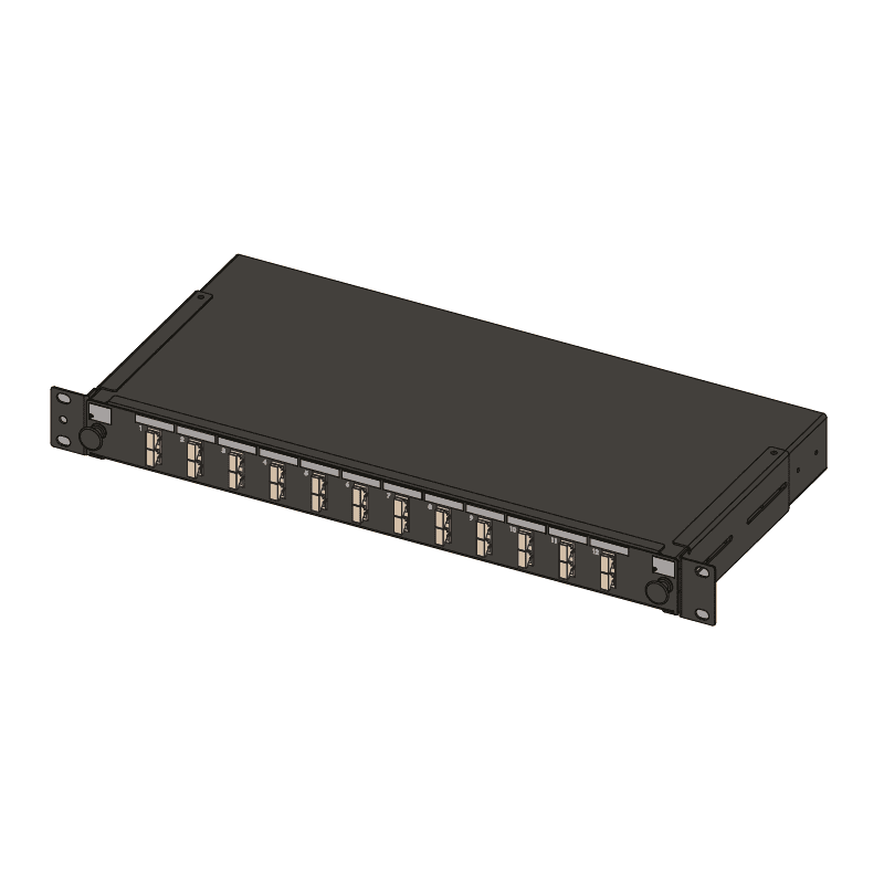 Afbeelding van patchpaneel sliding 1HE inclusief 12x SC Duplex adapter Multimode