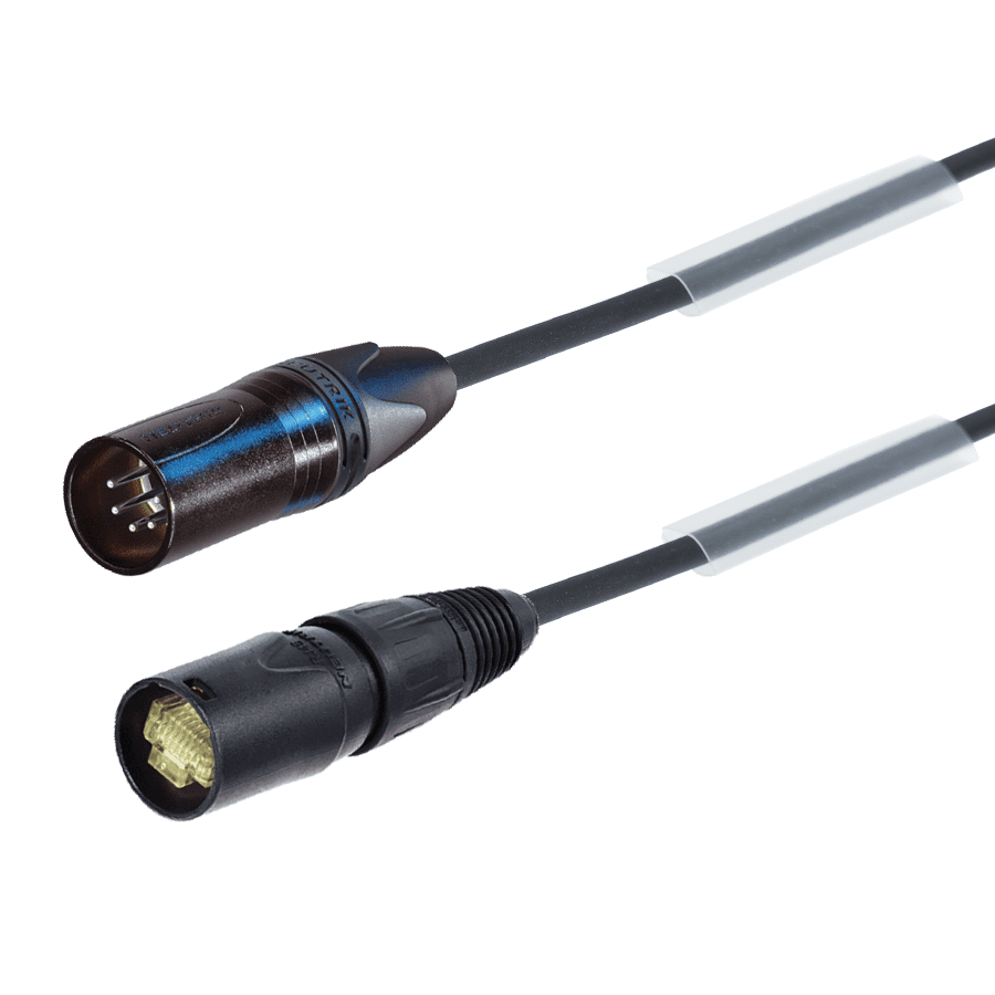 Afbeelding van DMX kabel etherCON > XLR 5p M zwart  0,3m Neutrik