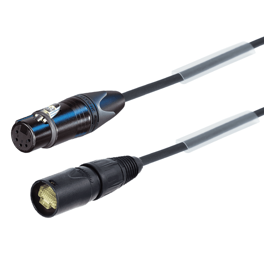 Afbeelding van DMX kabel etherCON > XLR 5p F zwart  3,0m Neutrik