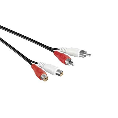 Afbeelding van audiokabel 2x RCA-male > 2x RCA-female  1,5m