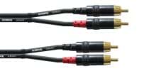 Afbeelding van audiokabel 2x RCA M verguld > 2x RCA M verguld 1,5m REAN