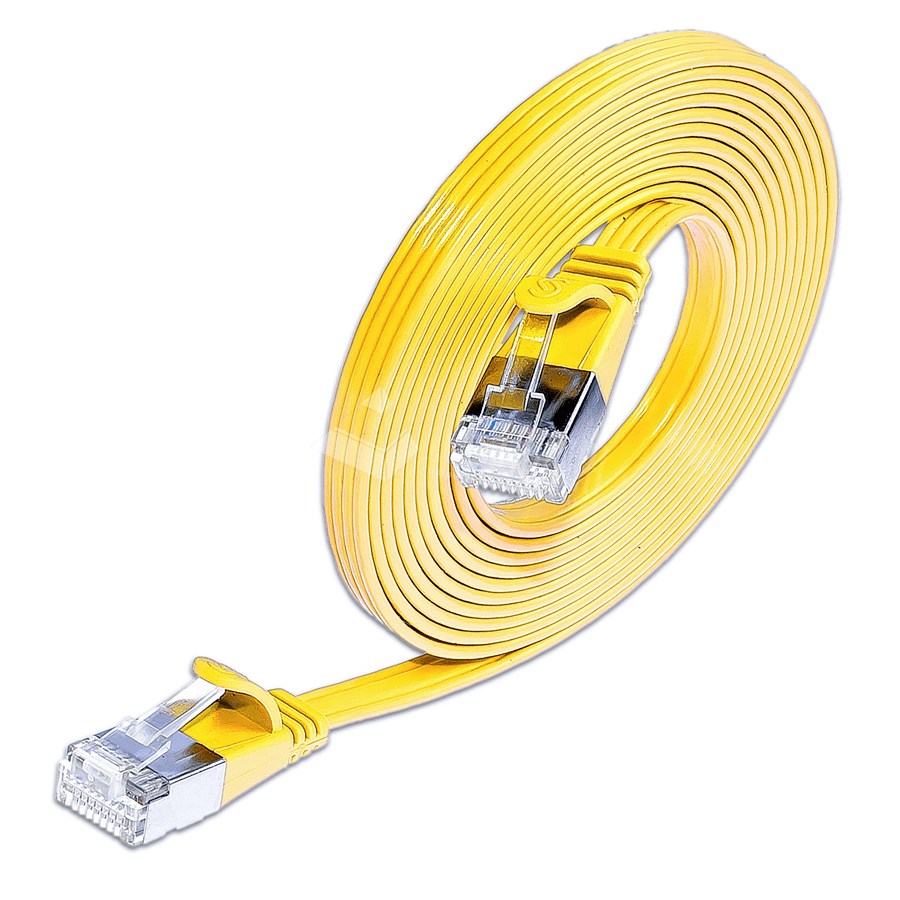 Afbeelding van patchkabel CAT6 U/FTP 4p36 FLAT PVC geel RJ45  0,25m