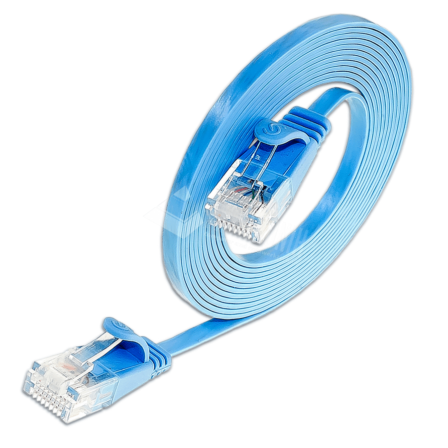 Afbeelding van patchkabel CAT6 U/UTP 4p36 FLAT PVC blauw RJ45  5,0m