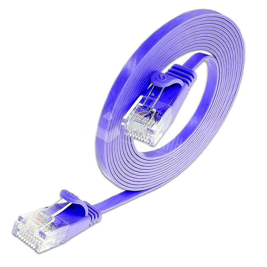 Afbeelding van patchkabel CAT6 U/UTP 4p36 FLAT PVC violet RJ45  0,15m