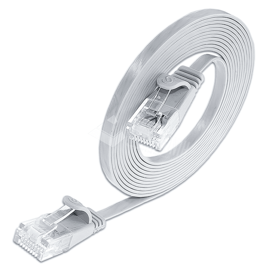 Afbeelding van patchkabel CAT6 U/UTP 4p36 FLAT PVC wit RJ45  0,1m