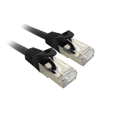 Afbeelding van patchkabel CAT6A S/FTP 4P26 LSZH zwart RJ45 snagless  2,0m SCP 10G