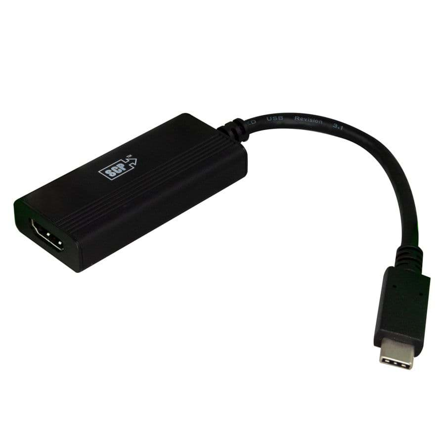 Afbeelding van USB-C-male kabel to HDMI-A female 4K@60Hz zwart 15cm