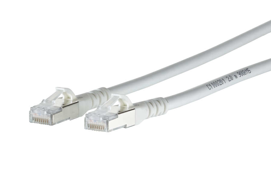 Afbeelding van patchkabel CAT6A S/FTP 4P26 LSHF wit RJ45 snagless  1,0m Metz 10G