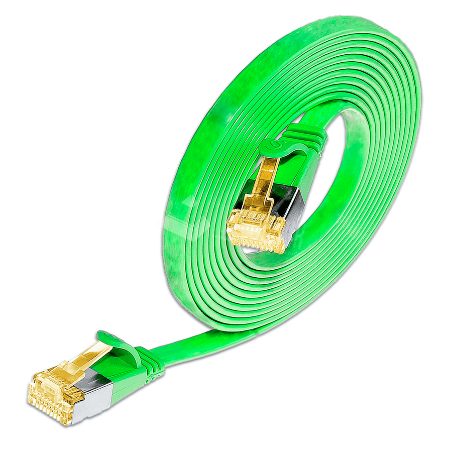 Afbeelding van patchkabel CAT6A U/FTP 4p32 FLAT PVC groen RJ45  0,5m 10G