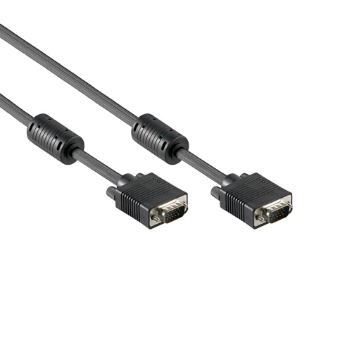 Afbeelding van VGA kabel HD15-M > HD15-M zwart 15m met ferietkern