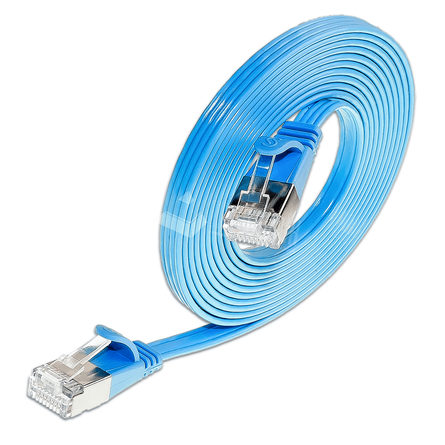 Afbeelding van patchkabel CAT6 U/FTP 4p36 FLAT PVC blauw RJ45  0,25m