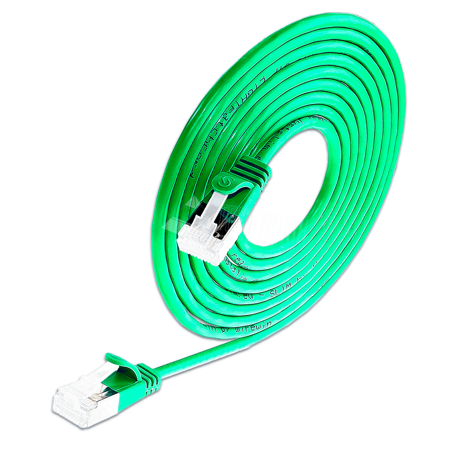 Afbeelding van patchkabel CAT6A U/FTP 4p32 SLIM LSZH groen RJ45  0,25m 10G 3.8mm