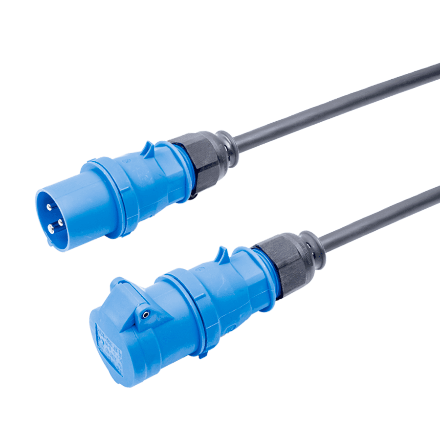 Afbeelding van verlengkabel H07RNF 1,5mm2 CEE 3 pin 16A 230V blauw Bals  5,0m