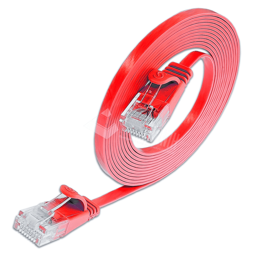 Afbeelding van patchkabel CAT6 U/UTP 4p36 FLAT PVC rood RJ45  0,15m