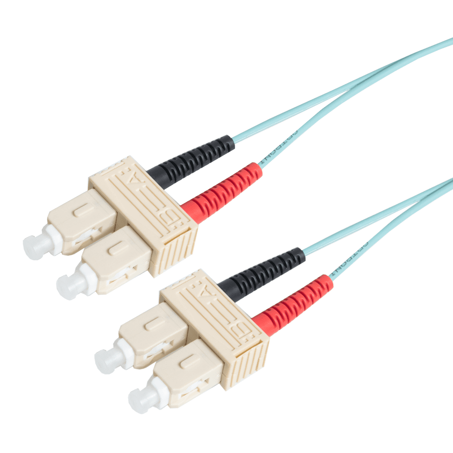 Afbeelding van patchcord MultiMode Duplex SC-SC 50m OM3 Aqua d3mm Enhanced