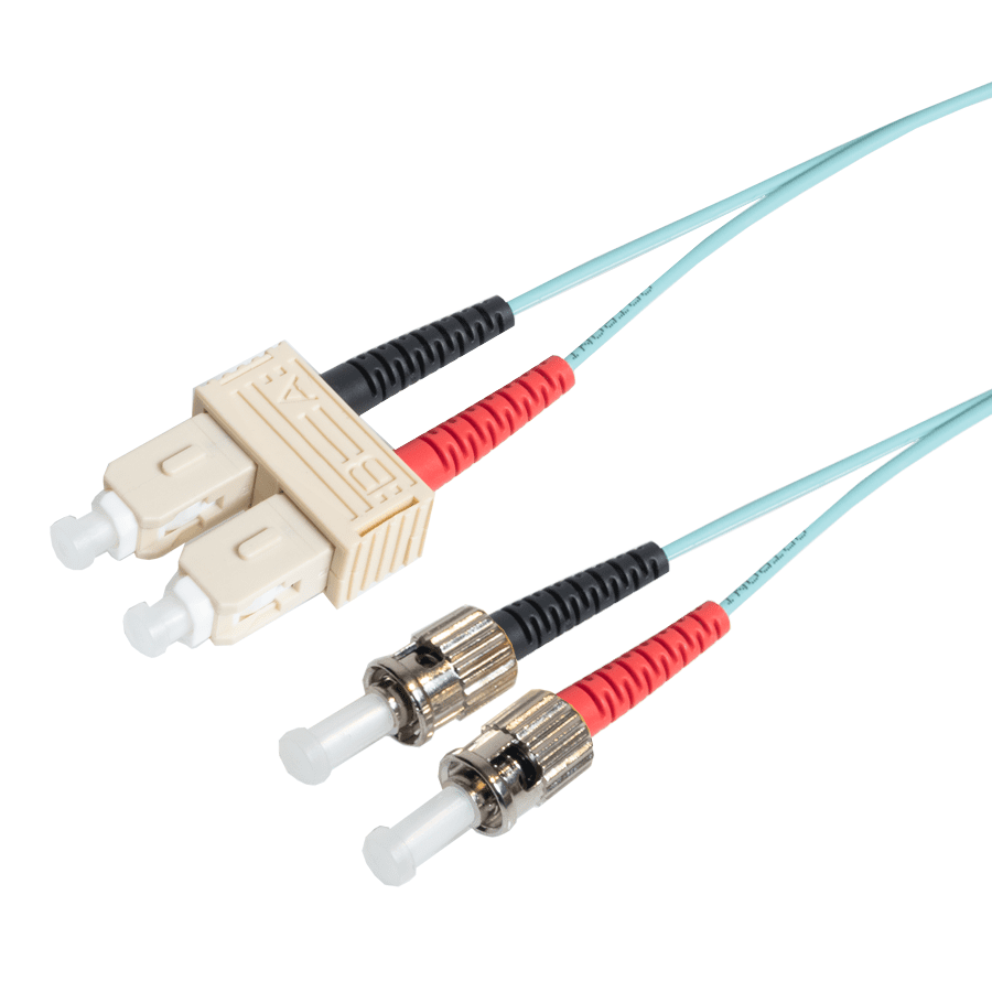 Afbeelding van patchcord MultiMode Duplex SC-ST  0.5m OM3 Aqua d3mm Enhanced