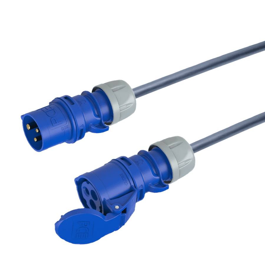 Afbeelding van verlengkabel H07RNF 2,5mm2 CEE 3 pin 16A 230V blauw PCE  3,0m