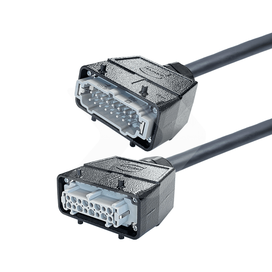 Afbeelding van multikabel Softflex zwart 18G2,5mm2 Harting E 16pin recht 10m