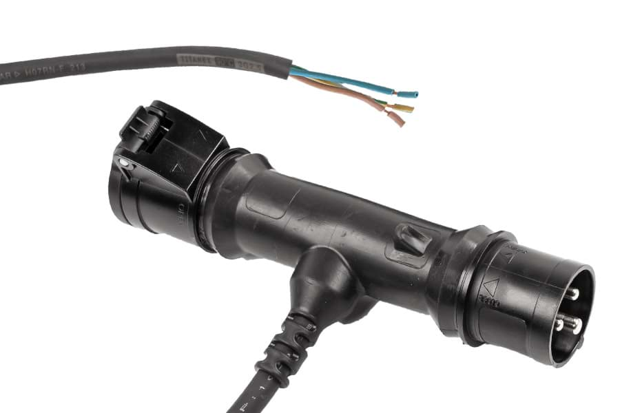 Afbeelding van T-splitter CEE 16A 3p 230V in-uit > H07RNF 3G2,5 1,0m open eind PROMES