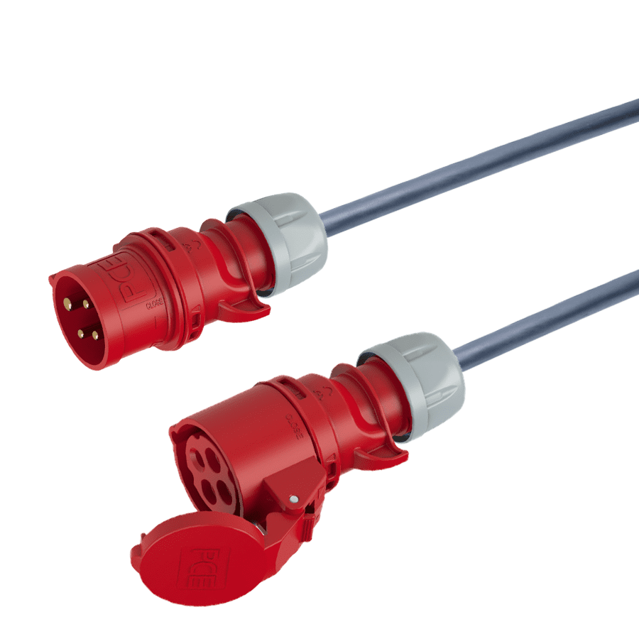 Afbeelding van verlengkabel H07RNF 2,5mm2 CEE 4 pin 16A 400V rood PCE 10m