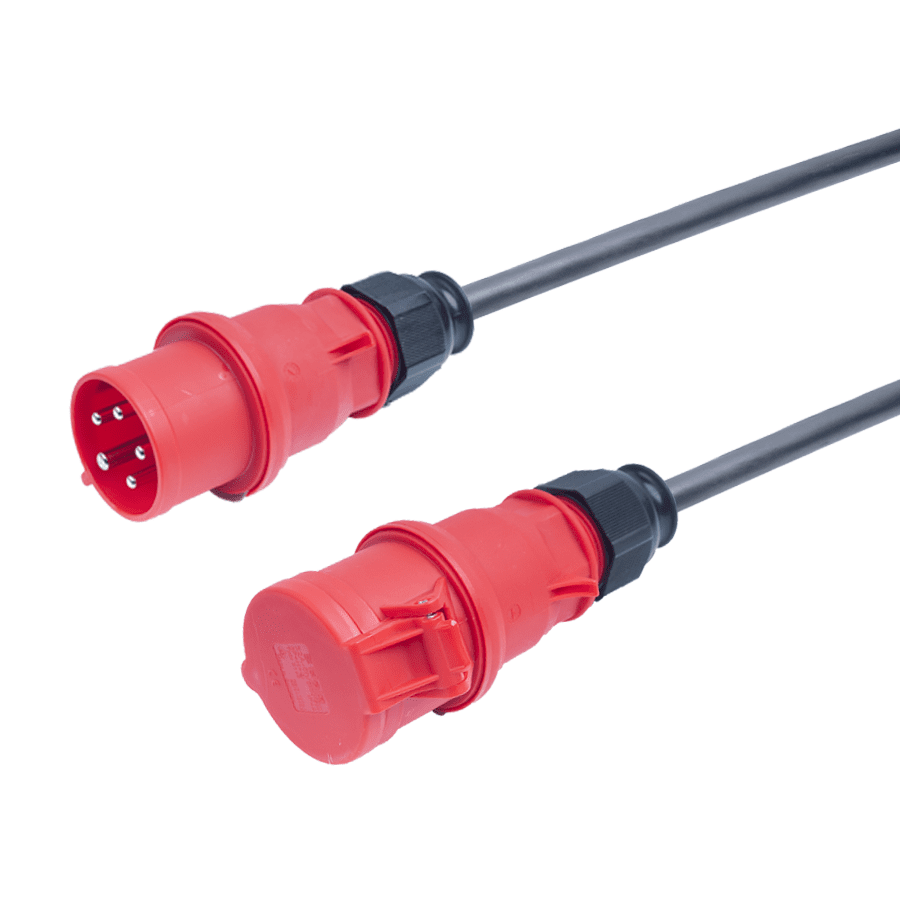 Afbeelding van verlengkabel H07RNF 2,5mm2 CEE 5 pin 16A 400V rood Bals  1,5m