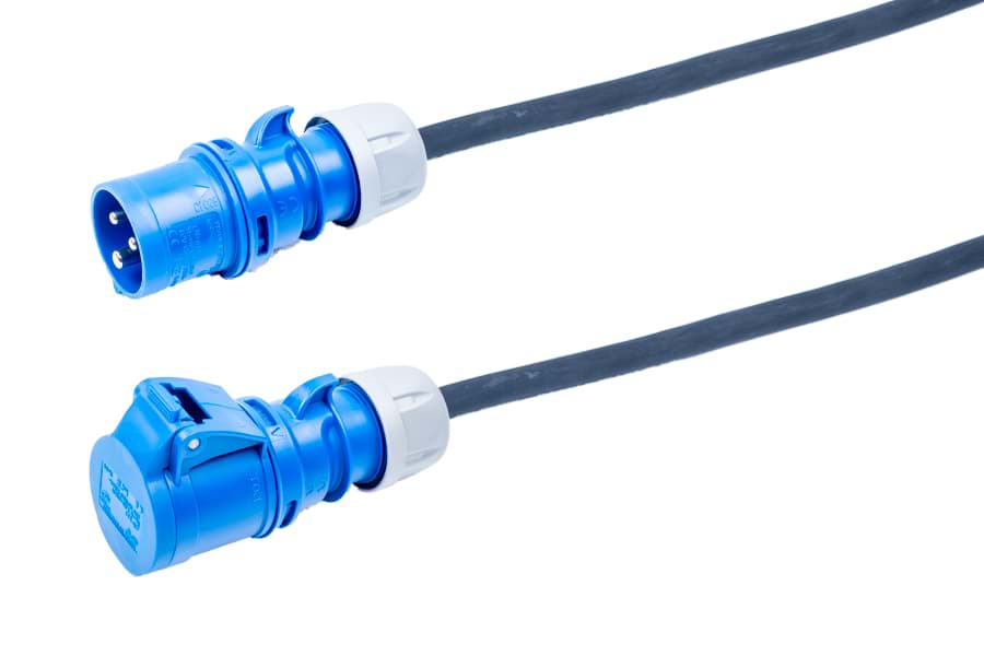 Afbeelding van verlengkabel H07RNF 1,5mm2 CEE 3 pin 16A 230V blauw PCE  5m