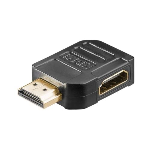 Afbeelding van HDMI adapter male - female haaks-links zwart