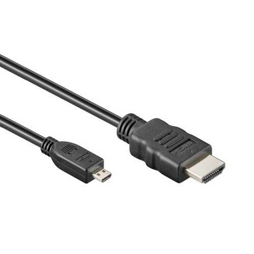 Afbeelding van HDMI kabel A naar HDMI-D micro zwart 2,0m