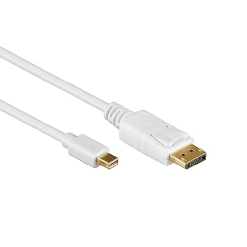 Afbeelding van Mini DisplayPort kabel - DisplayPort male wit 1,0m